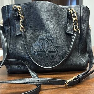 Tory Burch Black Leather Tote Bag #TOB-80
